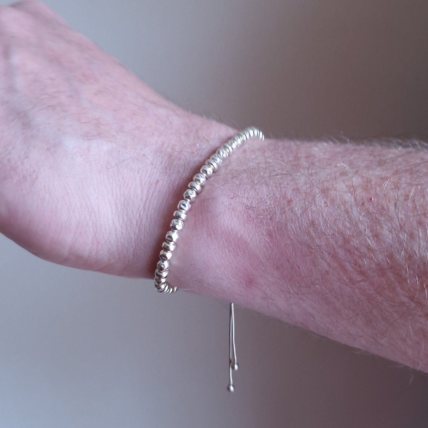 Stylish Mens Sterling Silver Slider Bracelet - Perfect for Anniversaries or Gifts for Him