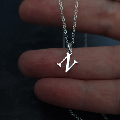 marienicolebijoux Sterling Silver Ruby Birthstone Initial Necklace July