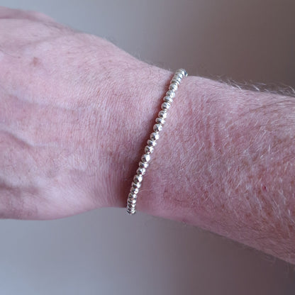 Stylish Mens Sterling Silver Slider Bracelet - Perfect for Anniversaries or Gifts for Him