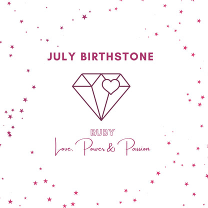 Sterling Silver Ruby Birthstone Necklace - July  Zodiac Gifts