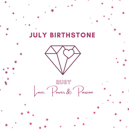 marienicolebijoux Sterling Silver Ruby Birthstone Initial Necklace July