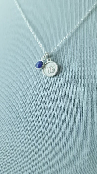 Sapphire Virgo Pendant Sterling Silver Birthstone Necklace for Astrology Lovers