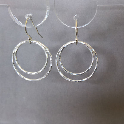 Fine Silver Double hoop earrings
