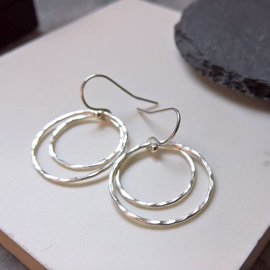 Fine Silver Double hoop earrings