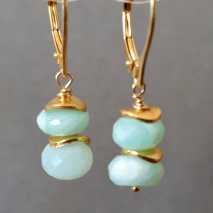 Peruvian blue opal drop earrings