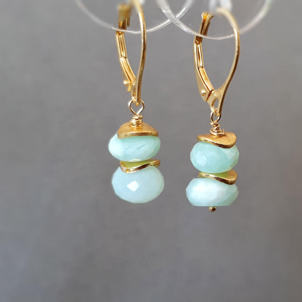 Peruvian blue opal drop earrings