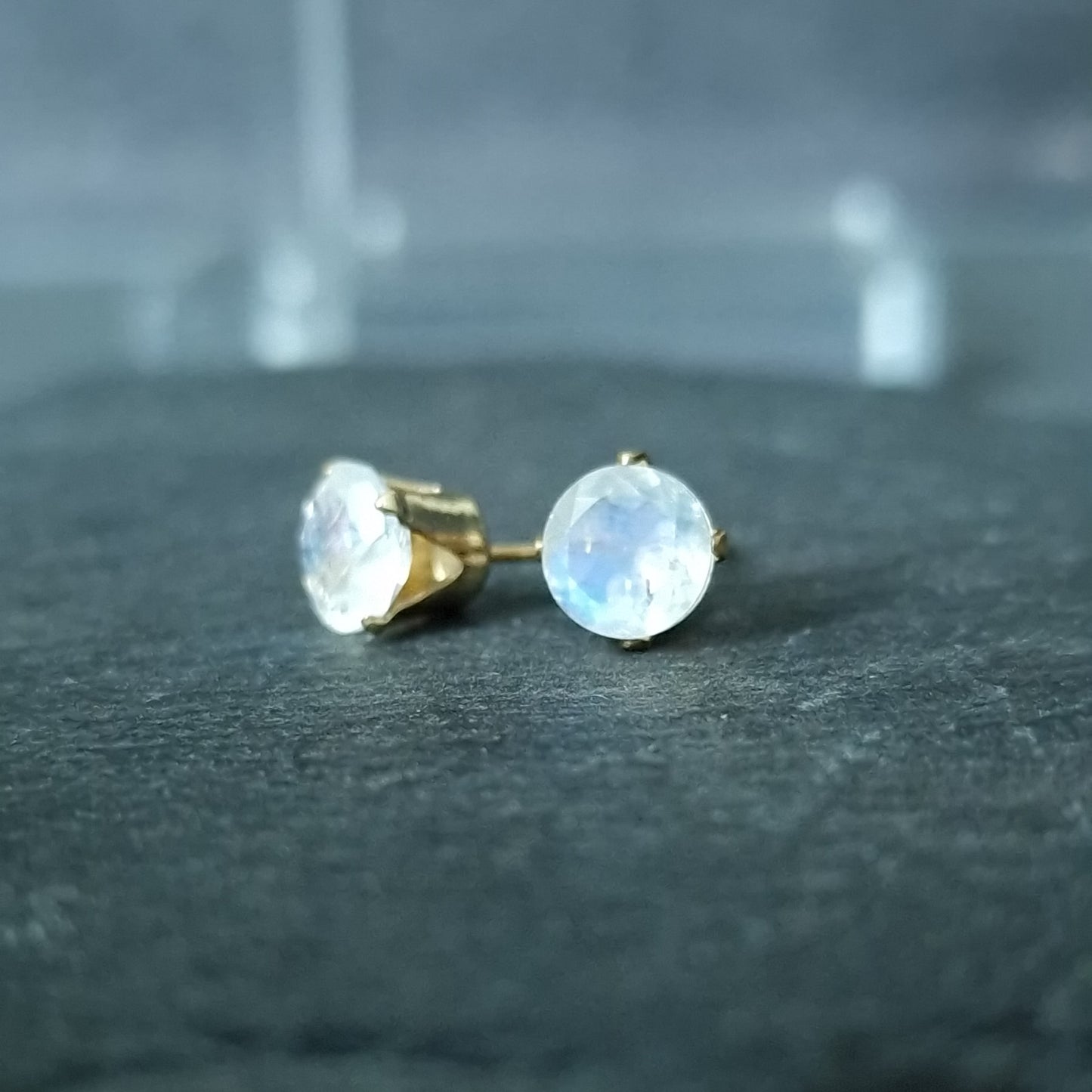 Moonstone stud earrings in gold filled or sterling silver