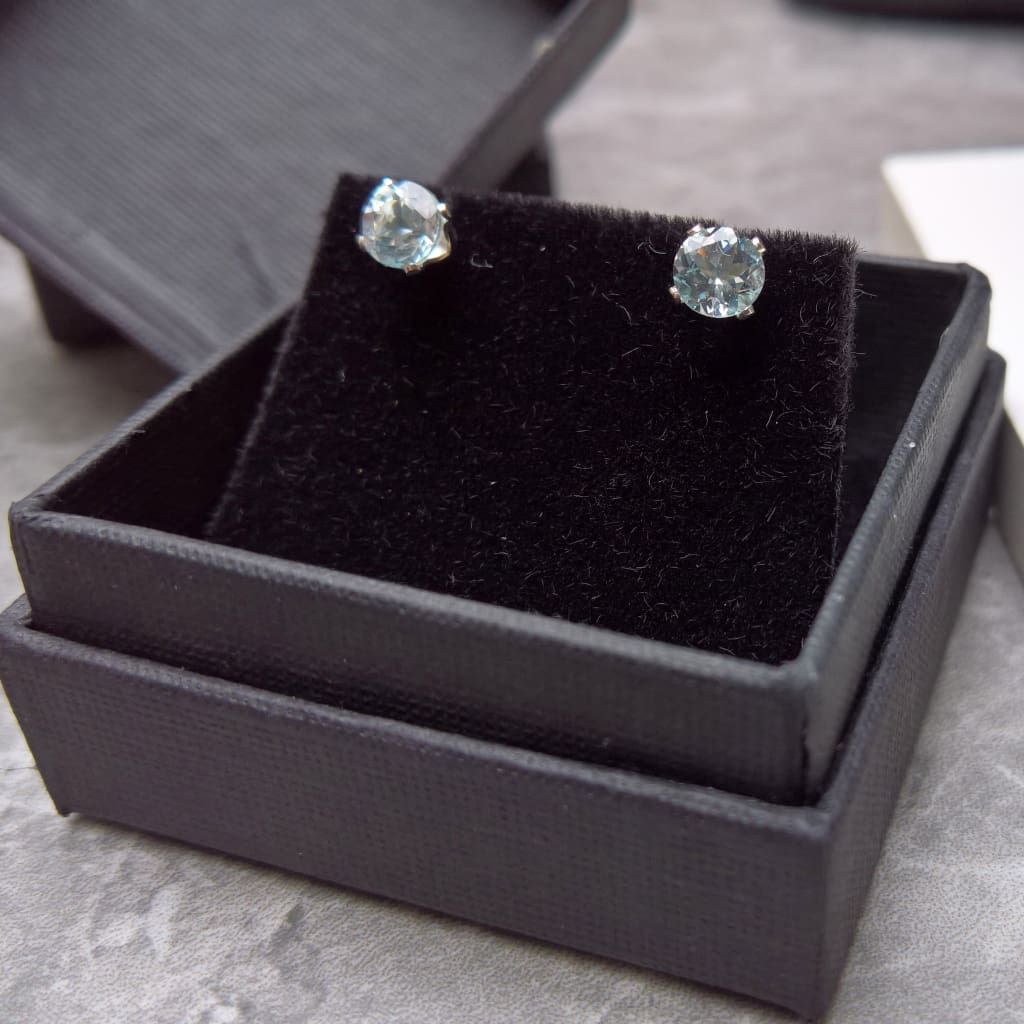 Aquamarine stud earrings in 14k gold filled or sterling silver
