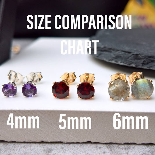 Carnelian stud earrings in gold filled or sterling silver