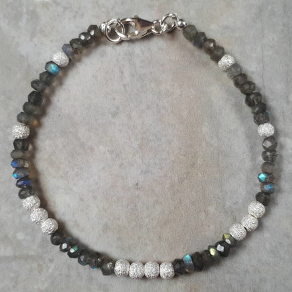Labradorite sterling silver sparkle bracelet