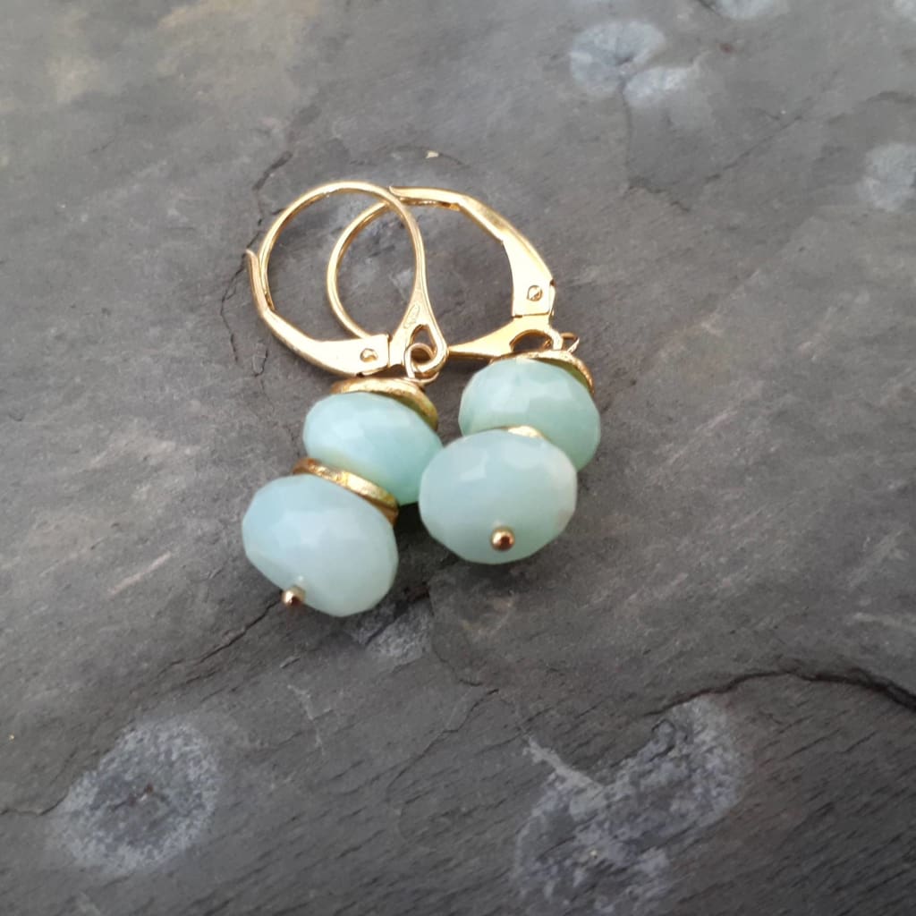 Peruvian blue opal drop earrings