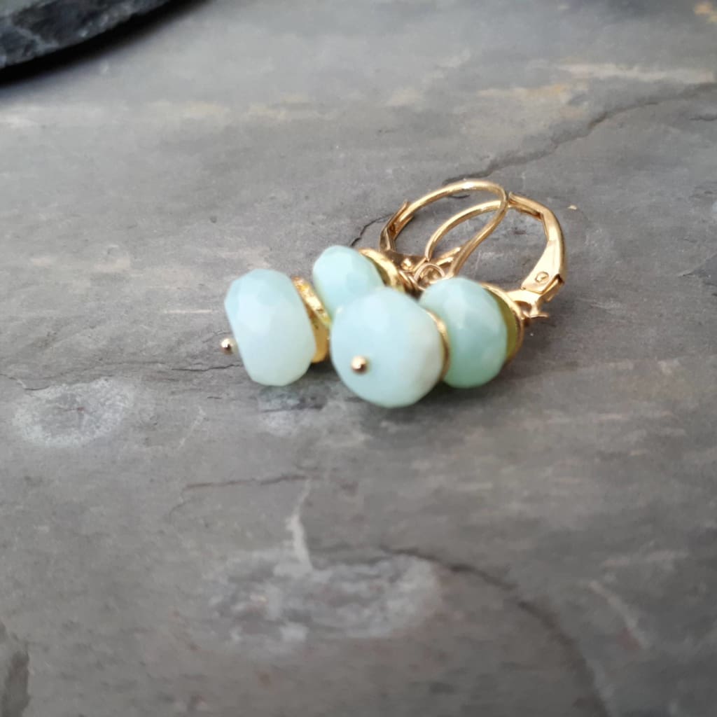 Peruvian blue opal drop earrings