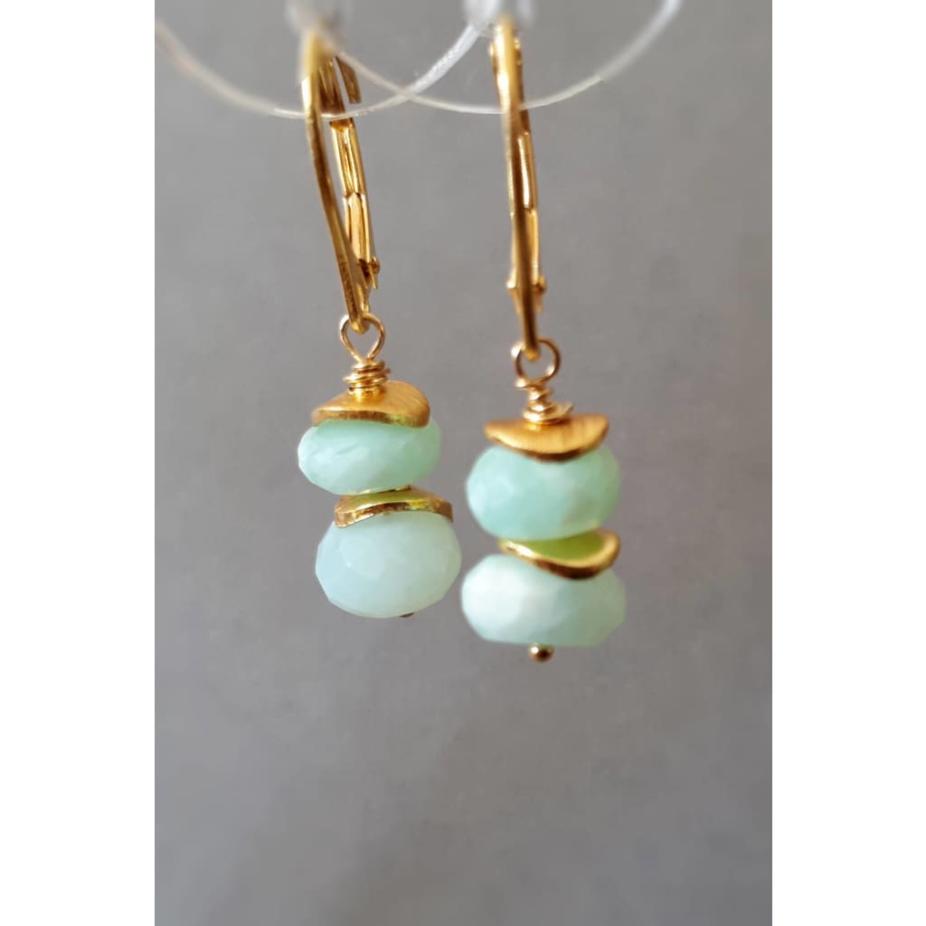 Peruvian blue opal drop earrings