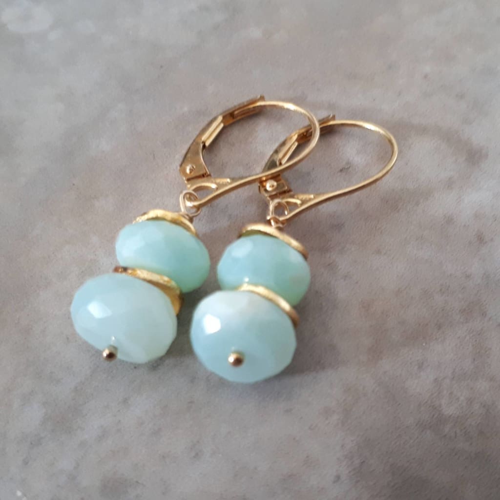 Peruvian blue opal drop earrings