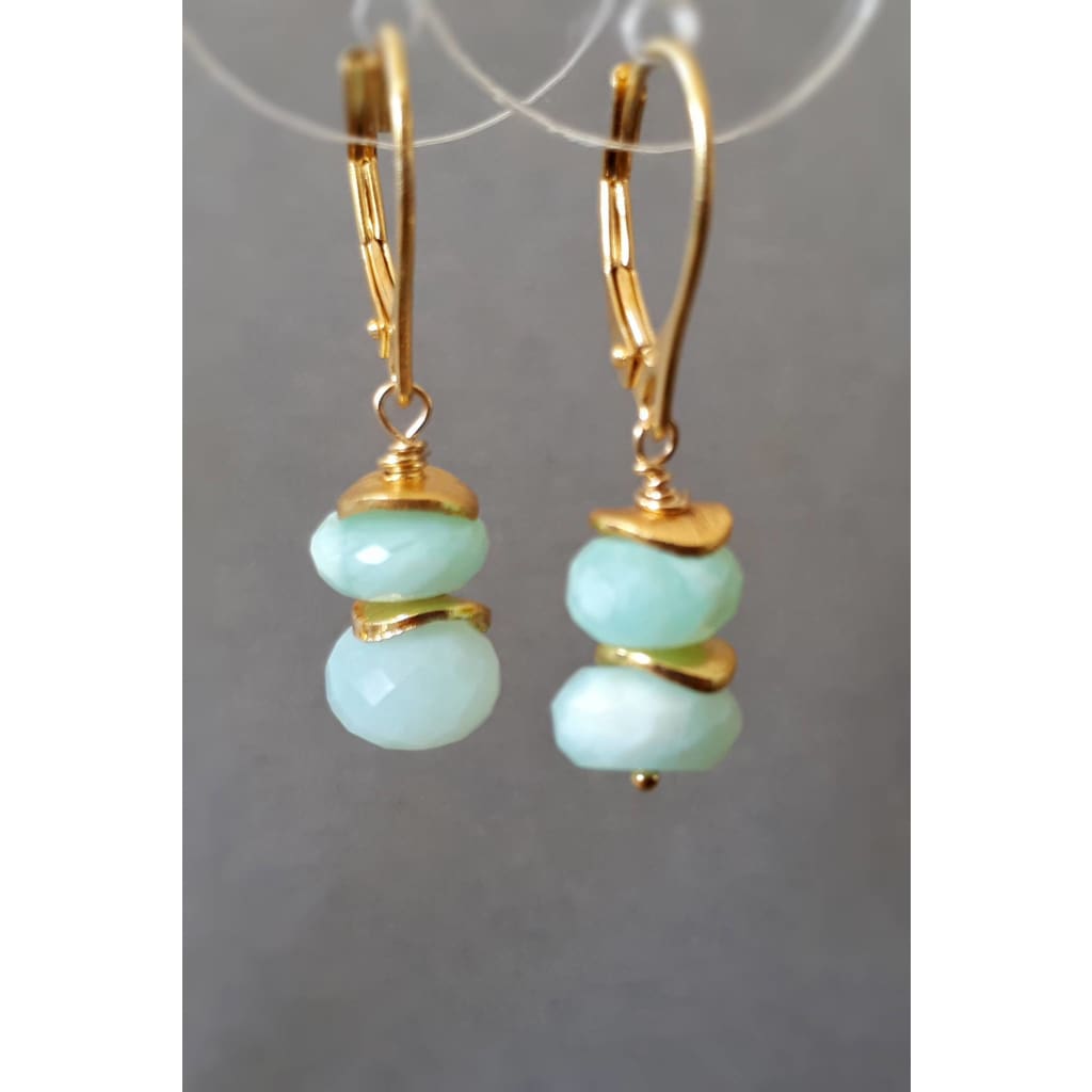 Peruvian blue opal drop earrings