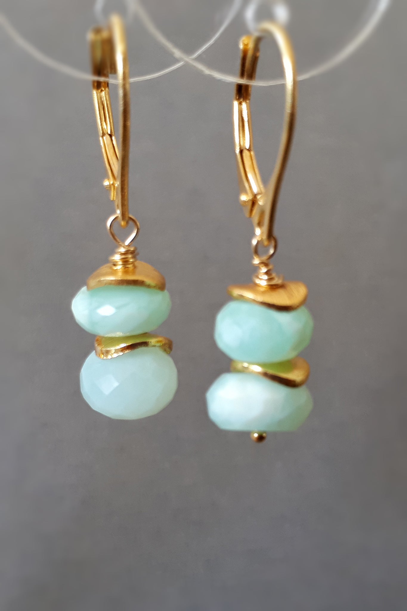 Peruvian blue opal drop earrings