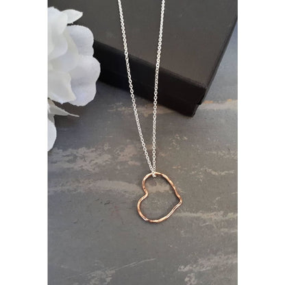 Rose gold floating heart necklace