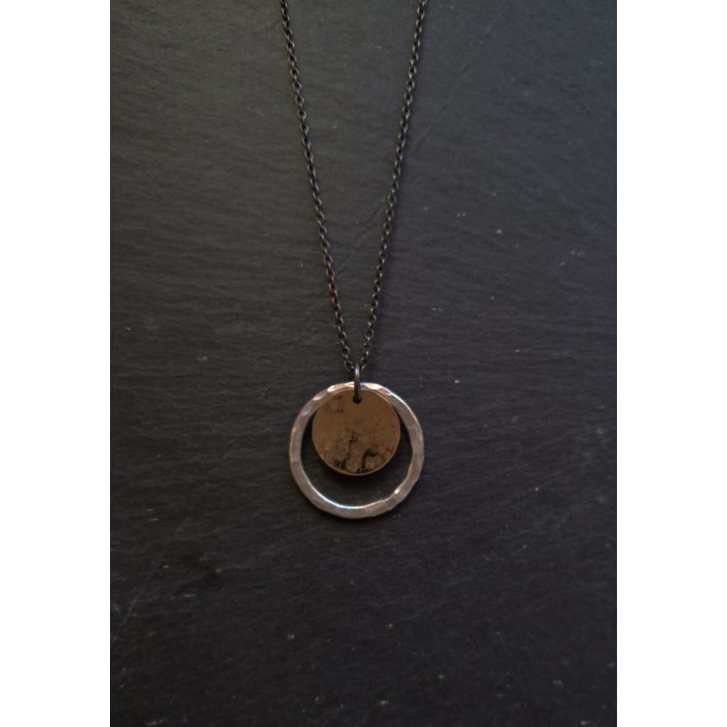 Silver and gold circle necklace