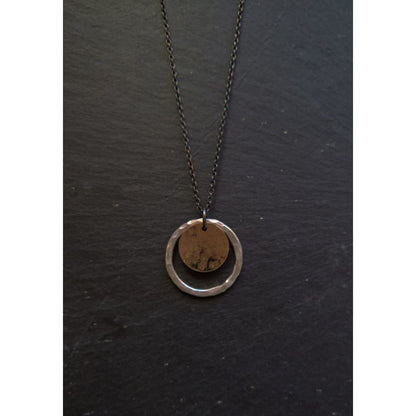 Silver and gold circle necklace