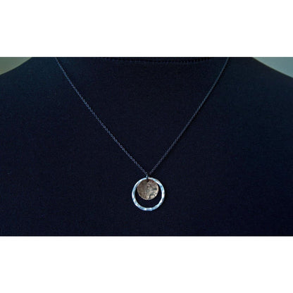 Silver and gold circle necklace