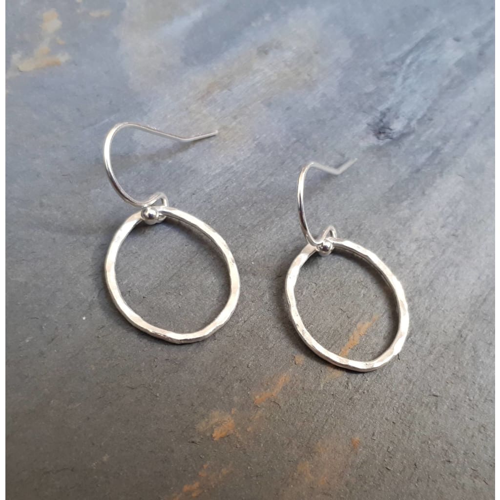 Silver oval hoop earrings