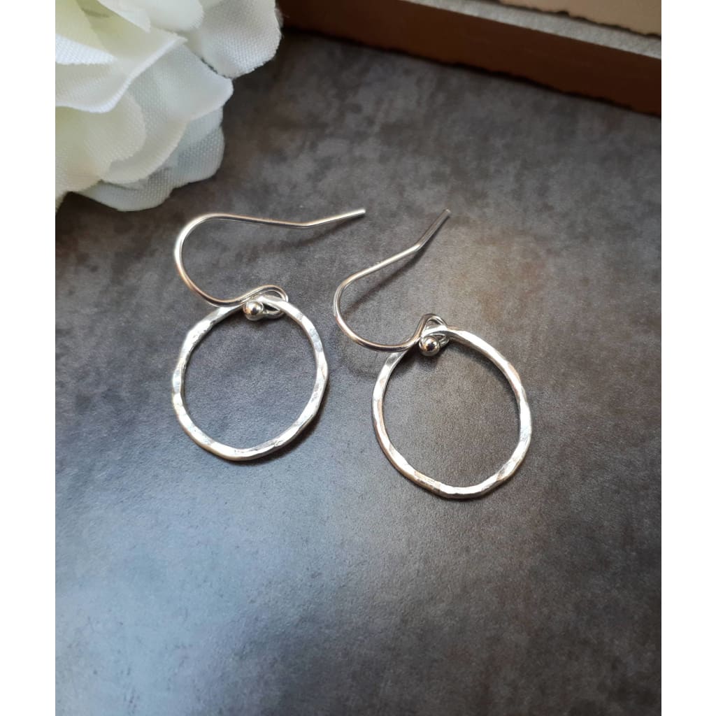 Silver oval hoop earrings